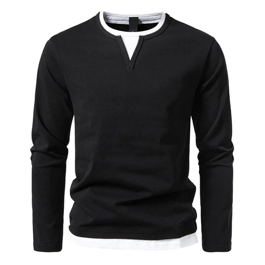 Kent™ | Stylish Layered V-Neck Long Sleeve Shirt