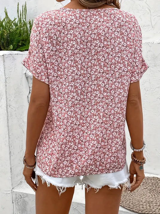 Wolena™ | Effortless Floral Button-Up Top