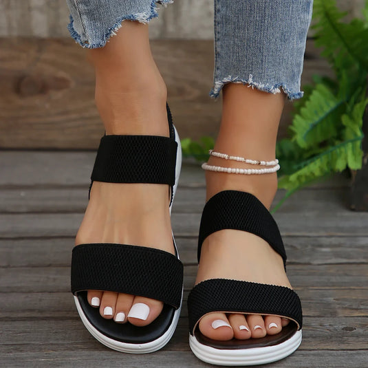 Lara - Chic Cross-Strap Wedge Sandals