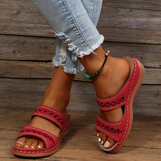 Mia - Comfy Slip-On Wedge Sandals