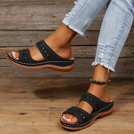 Mia - Comfy Slip-On Wedge Sandals