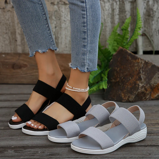 Lara - Chic Cross-Strap Wedge Sandals