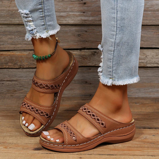 Mia - Comfy Slip-On Wedge Sandals