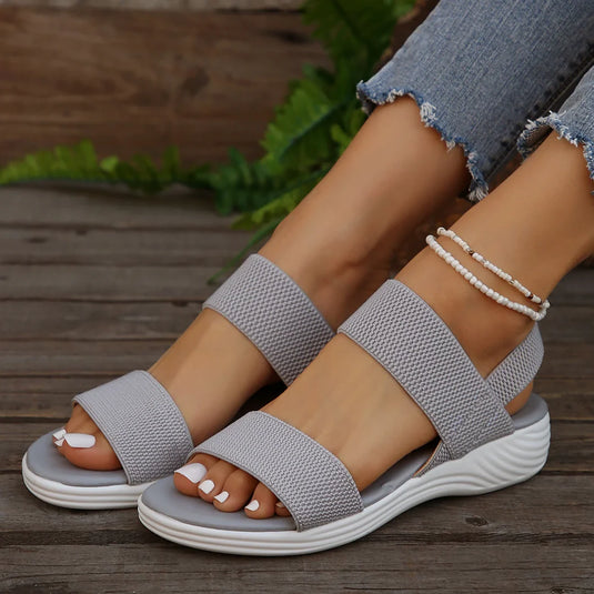 Lara - Chic Cross-Strap Wedge Sandals