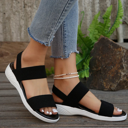 Lara - Chic Cross-Strap Wedge Sandals