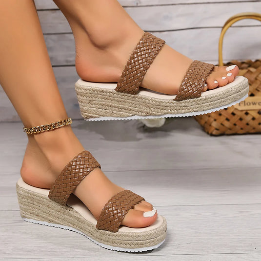 Elara™ - Luxe Braided Platform Sandals