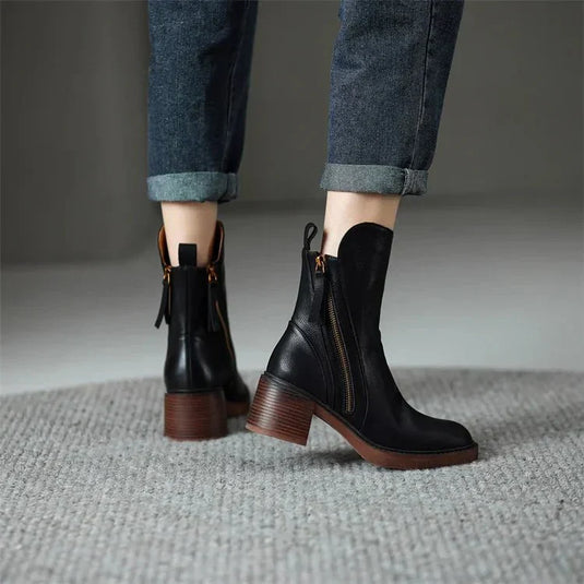 Grace - Leather Ankle Boots