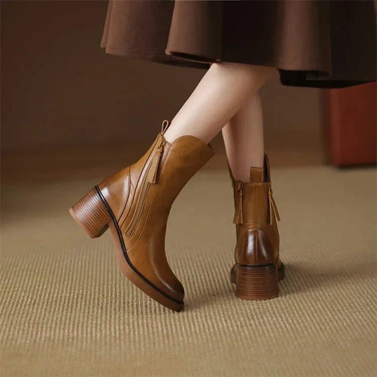 Grace - Leather Ankle Boots